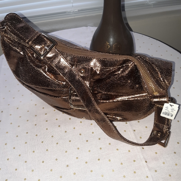 🔥5/20🔥EXPRESS new bronze metallic mini shoulder bag - Picture 2 of 10